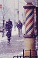 Saul Leiter Color Photograph, Barbar Pole in Snow
