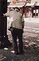 Saul Leiter Color Photograph, Man Waiting for Streetcar